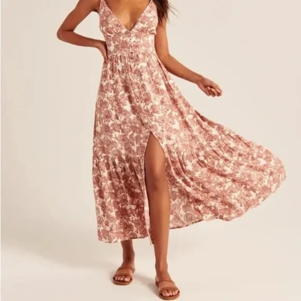 Floral Linen Maxi Dress